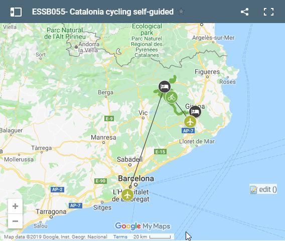 Map cycling routes in Catalonia